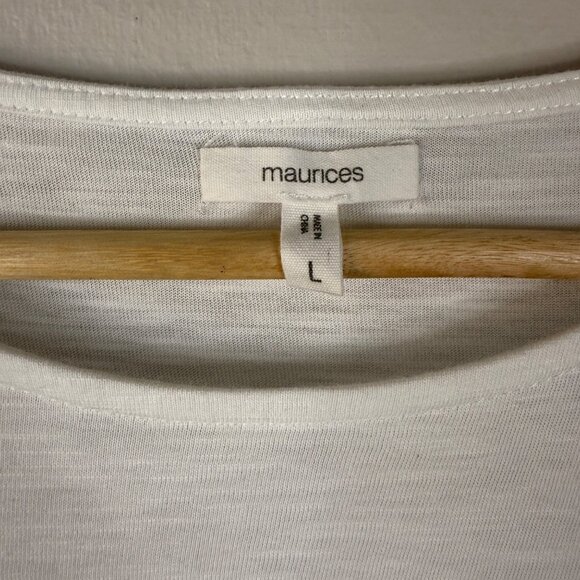 Maurice's Eyelet Flutter Sleeve Cotton Women's White Top Size L - Picture 3 of 9